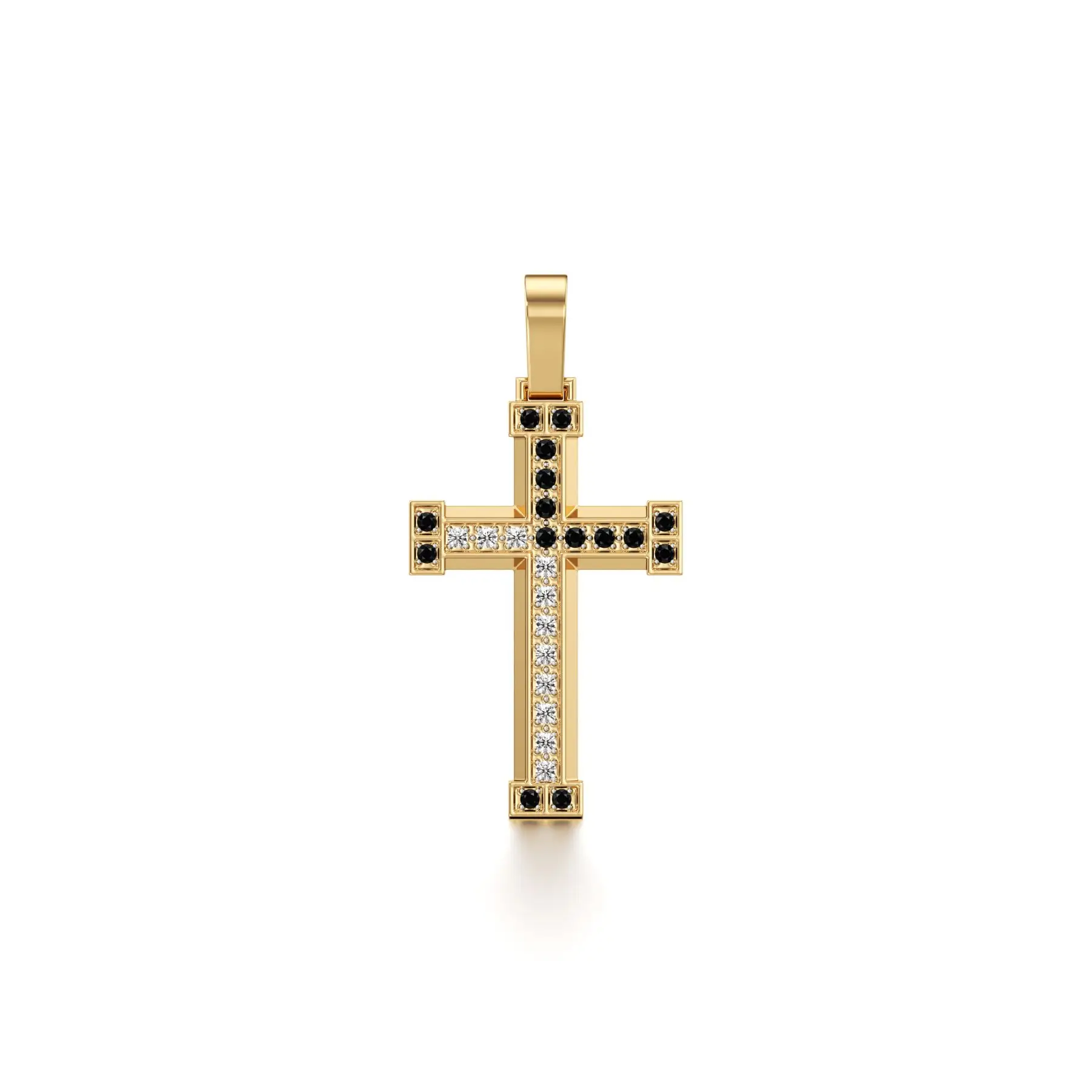 Goldie Cross Diamond Pendant in Yellow 10k Gold