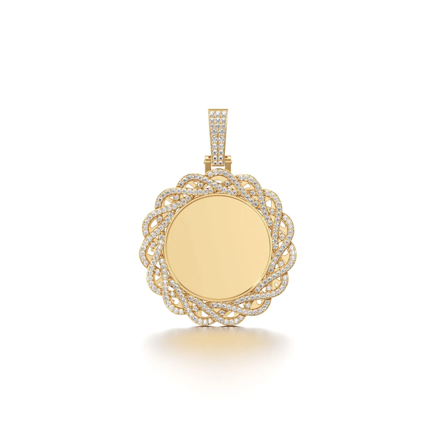 Swirling Keepsake Diamond Pendant in Yellow 10k Gold