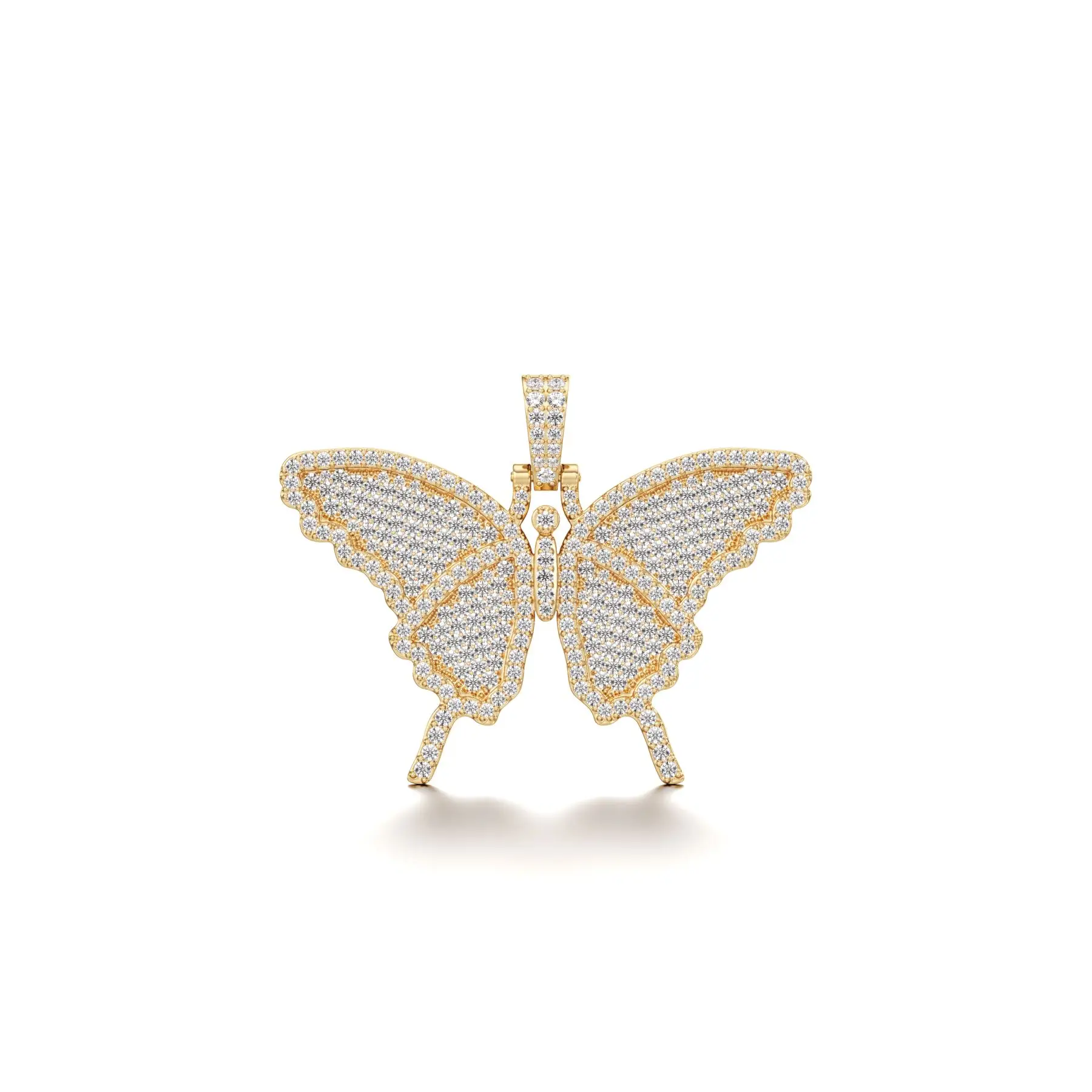 Slamming Butterfly Diamond Pendant in Yellow 10k Gold