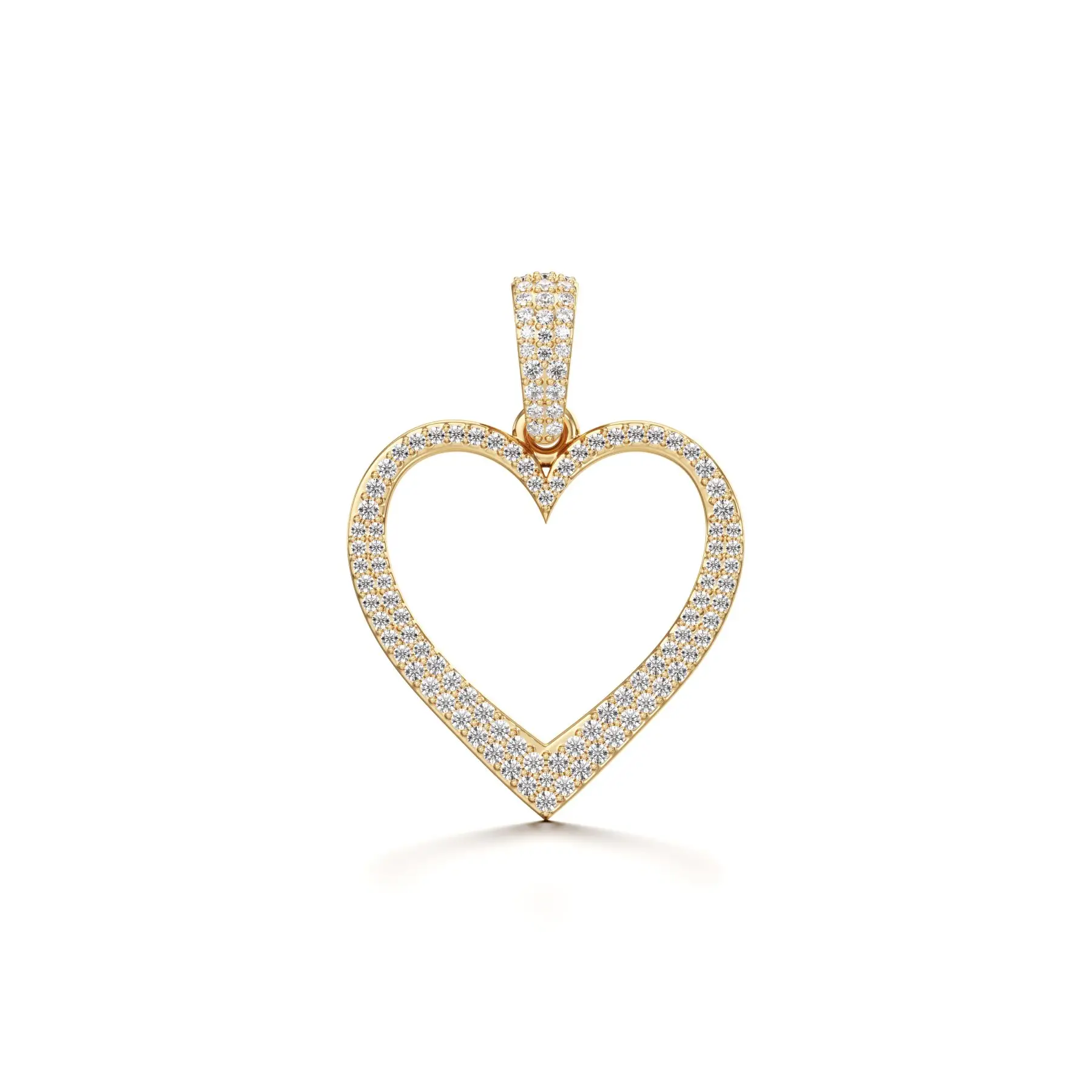 Ritzy Heart Diamond Pendant in Yellow 10k Gold