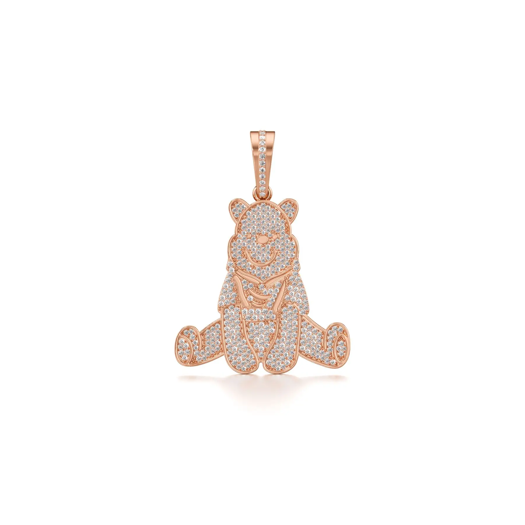 Icy Pooh Diamond Pendant in Rose 10k Gold