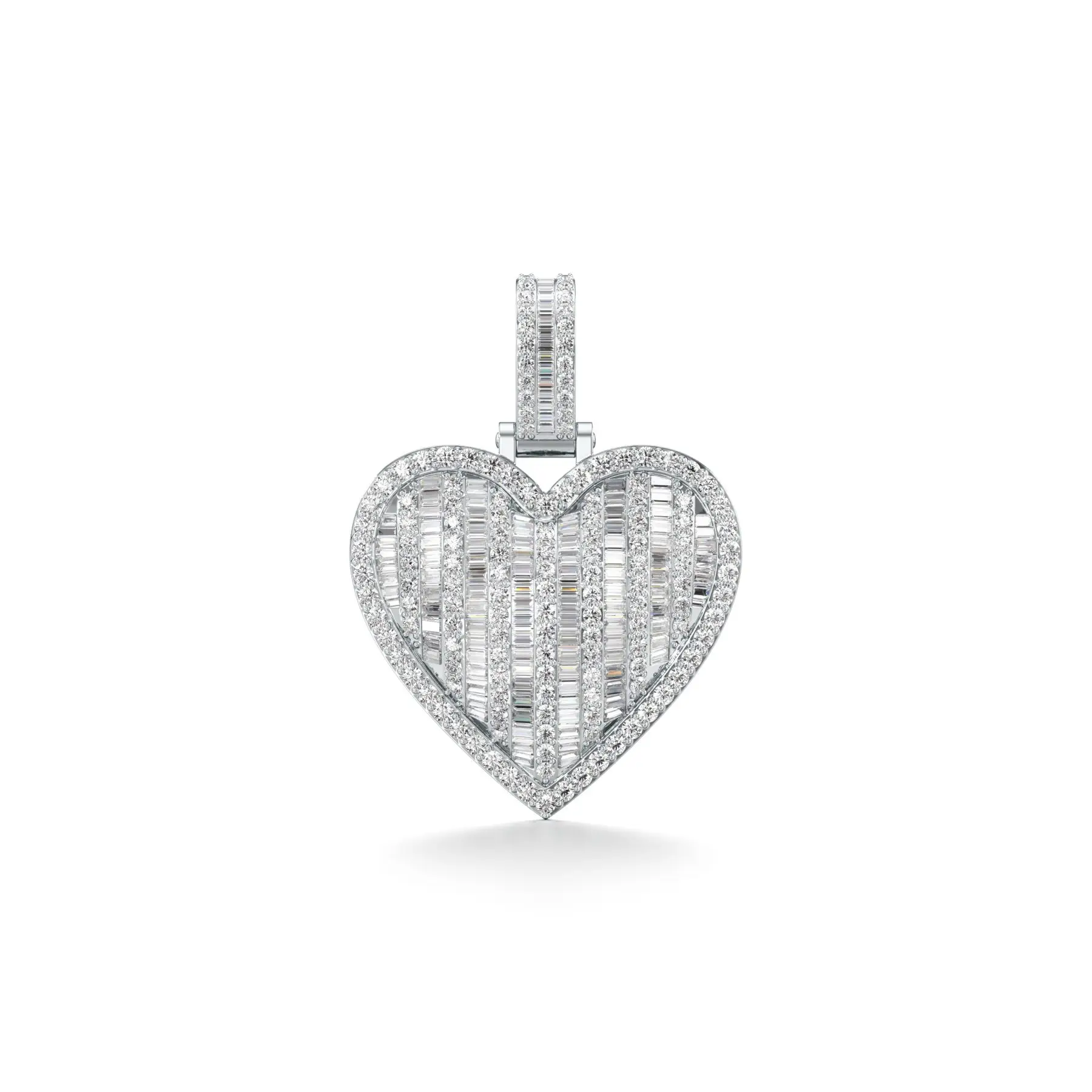 Shape of Love Diamond Pendant in White 10k Gold