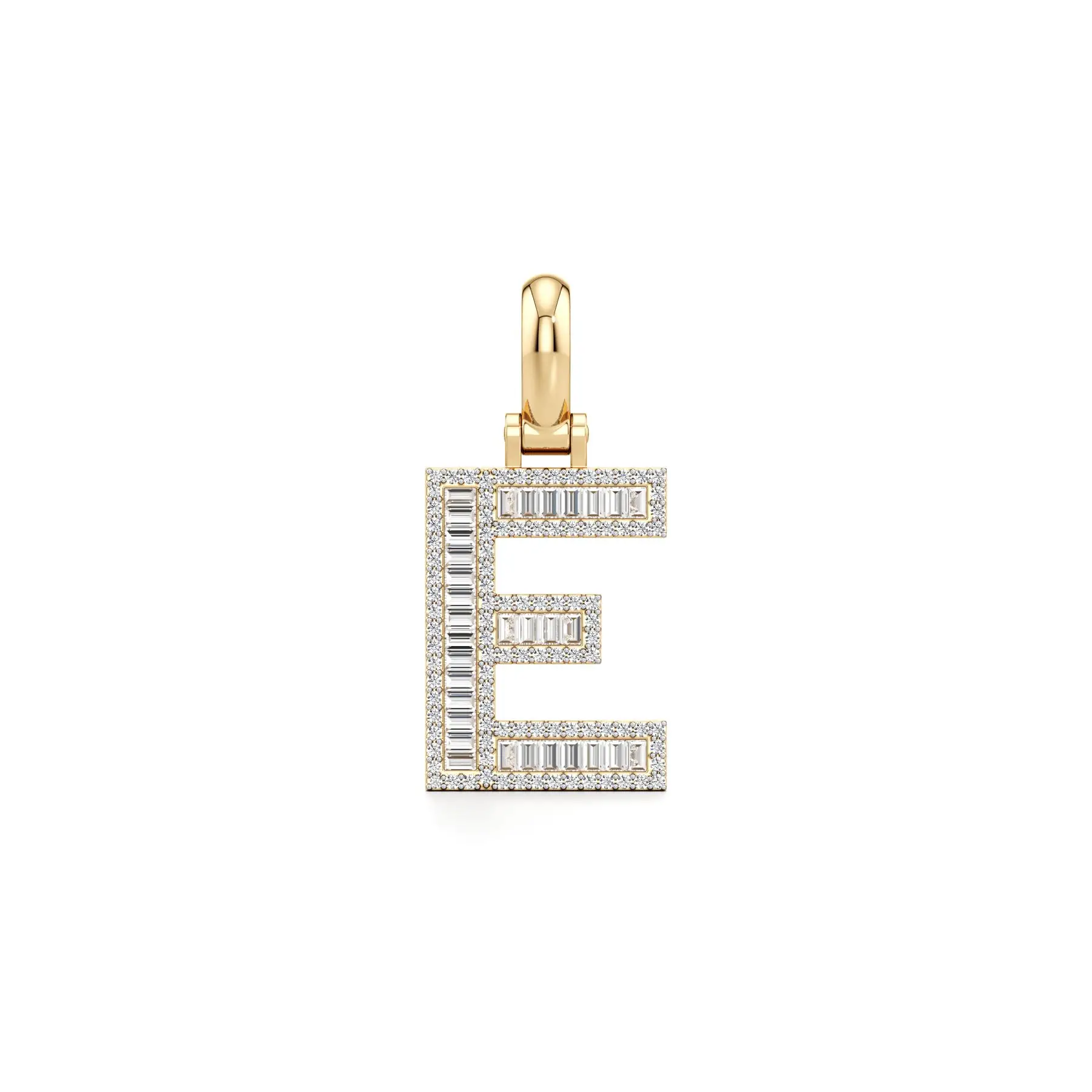 Exotic E Diamond Pendant in Yellow 10k Gold