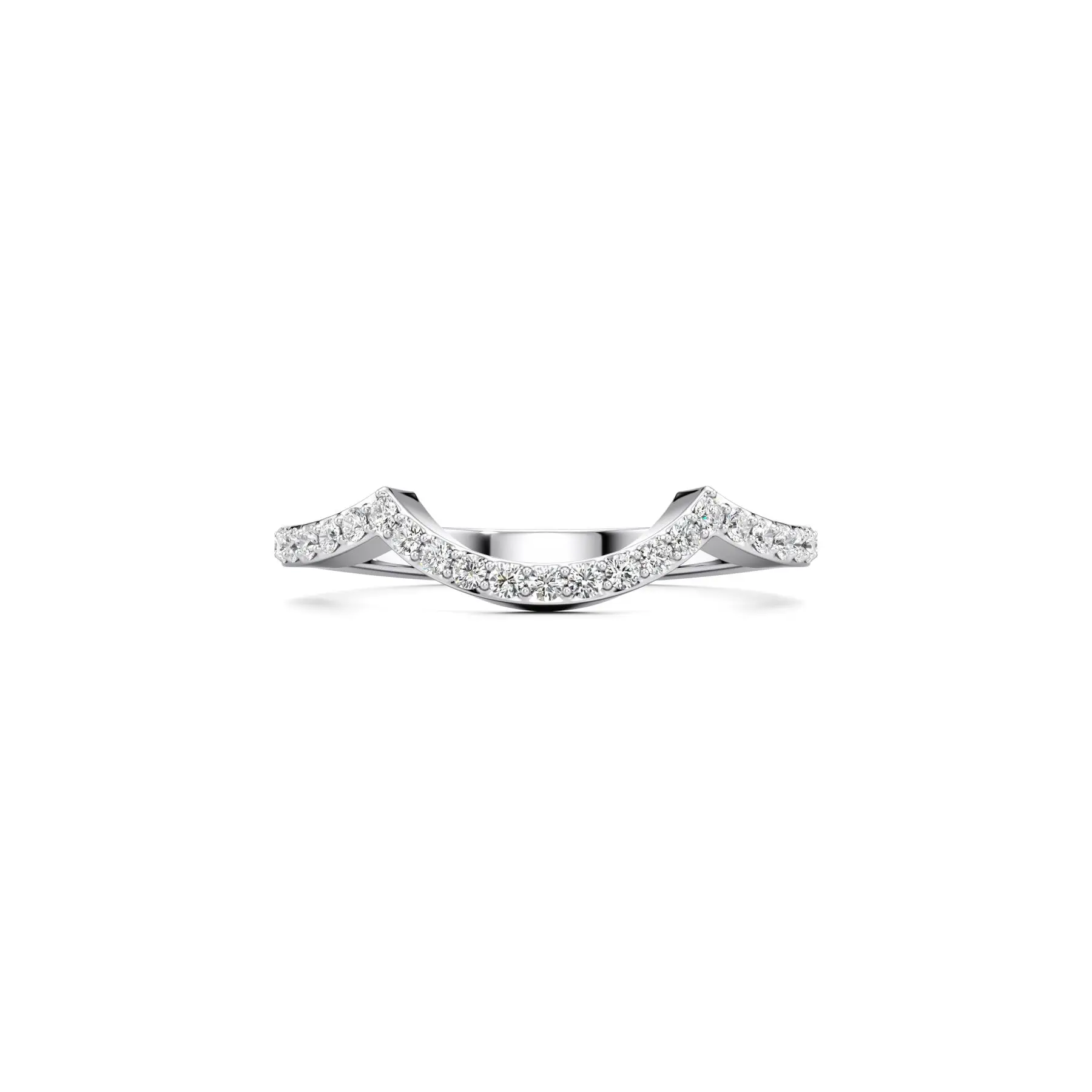 Crowned Love Diamond Ring in White 10k Gold