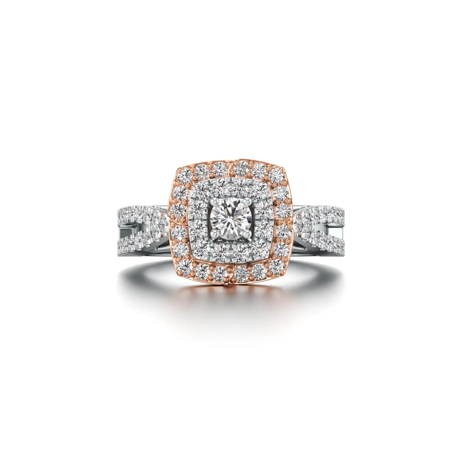Elegant Bling Diamond Ring in Rose 10k Gold