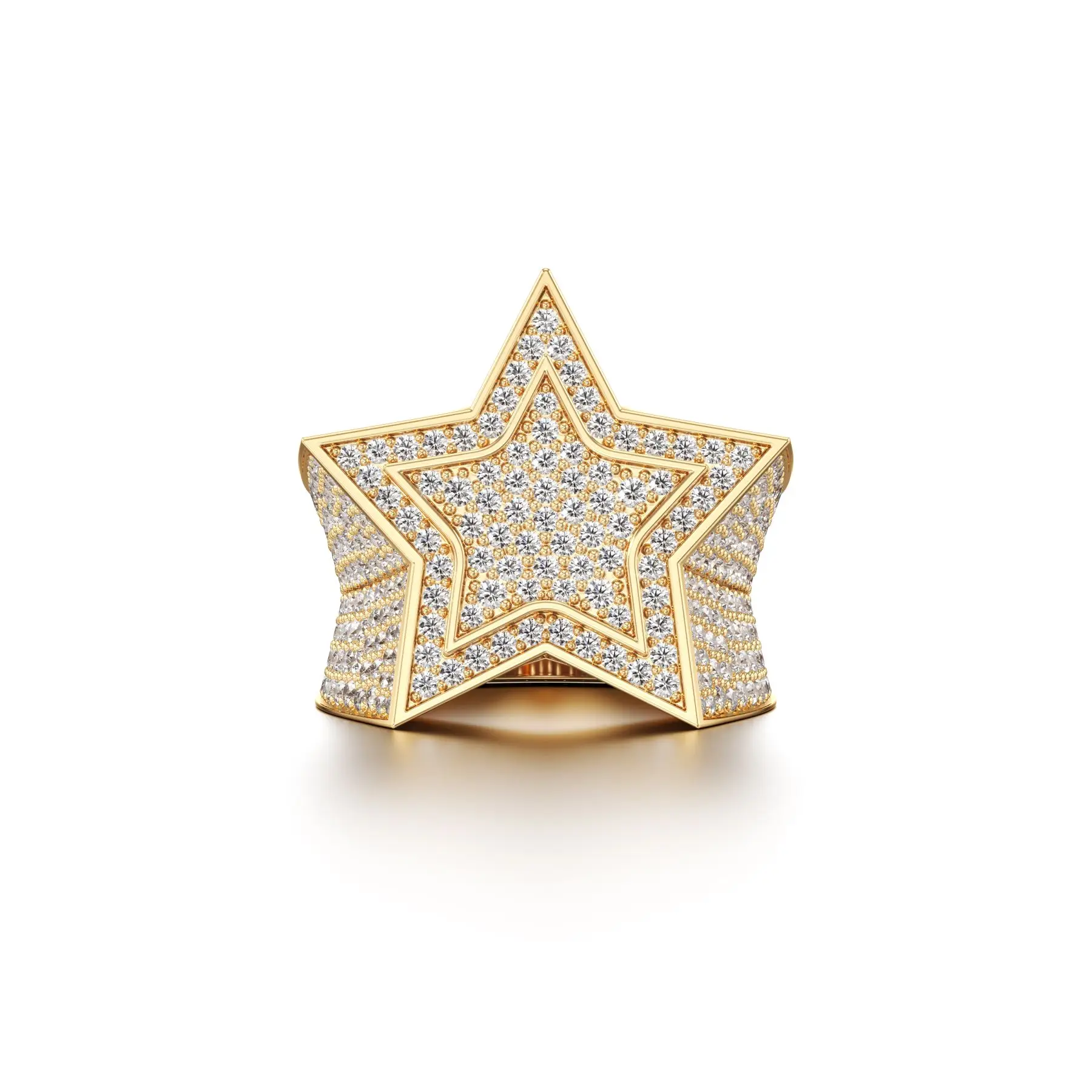Ritzy Star Diamond Ring in Yellow 10k Gold