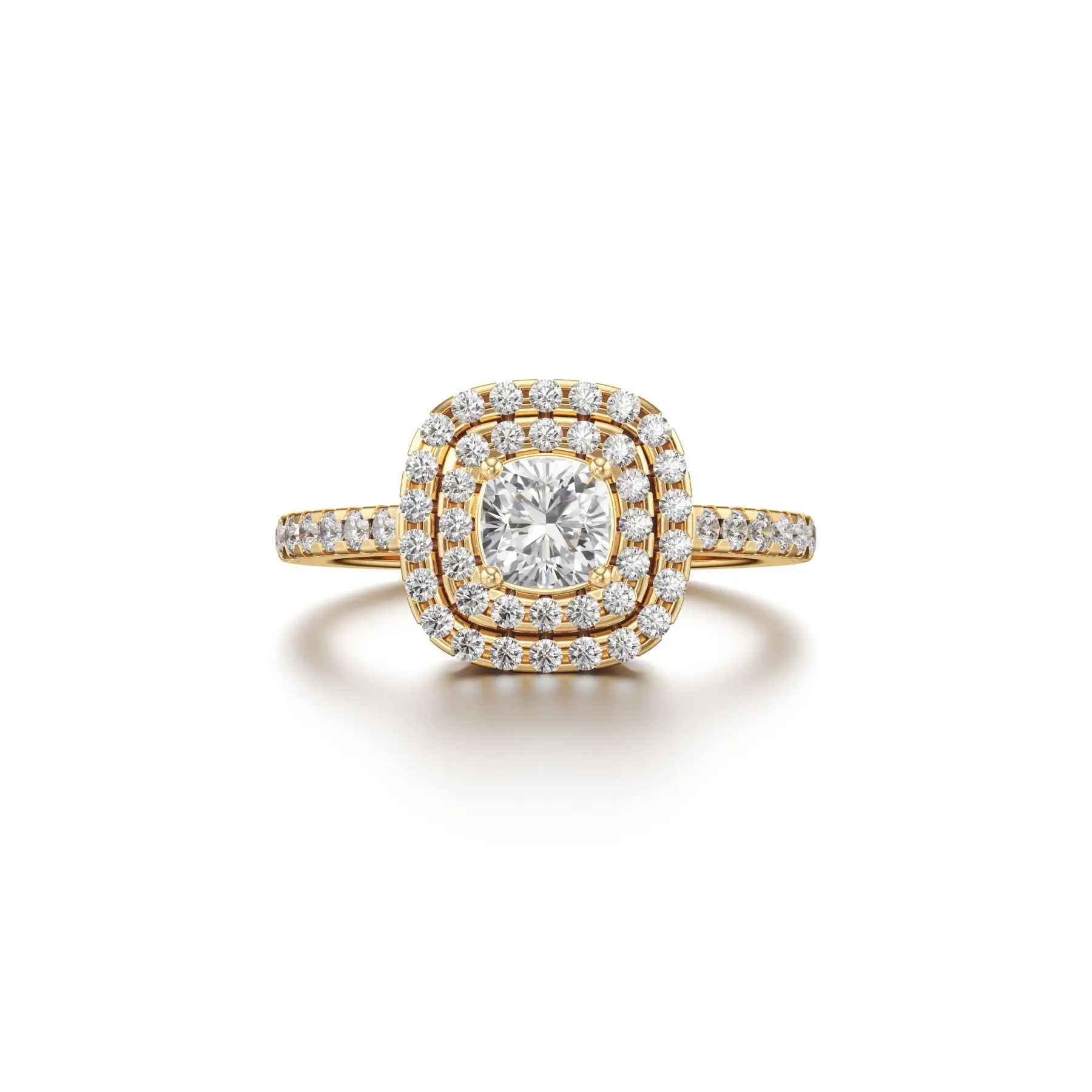 Solitaire Squircle Diamond Ring in Yellow 10k Gold