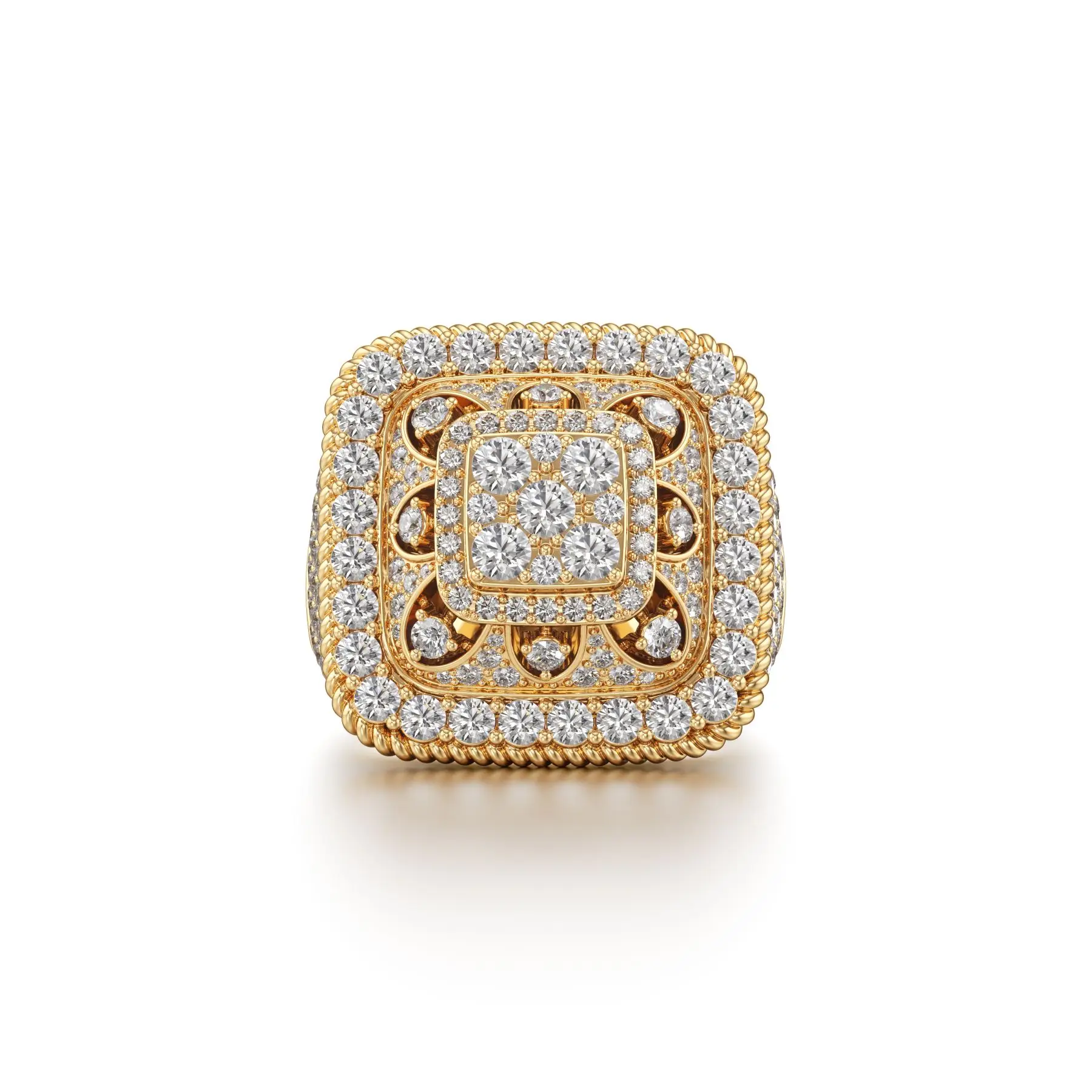 Square Stunner Diamond Ring in Yellow 10k Gold