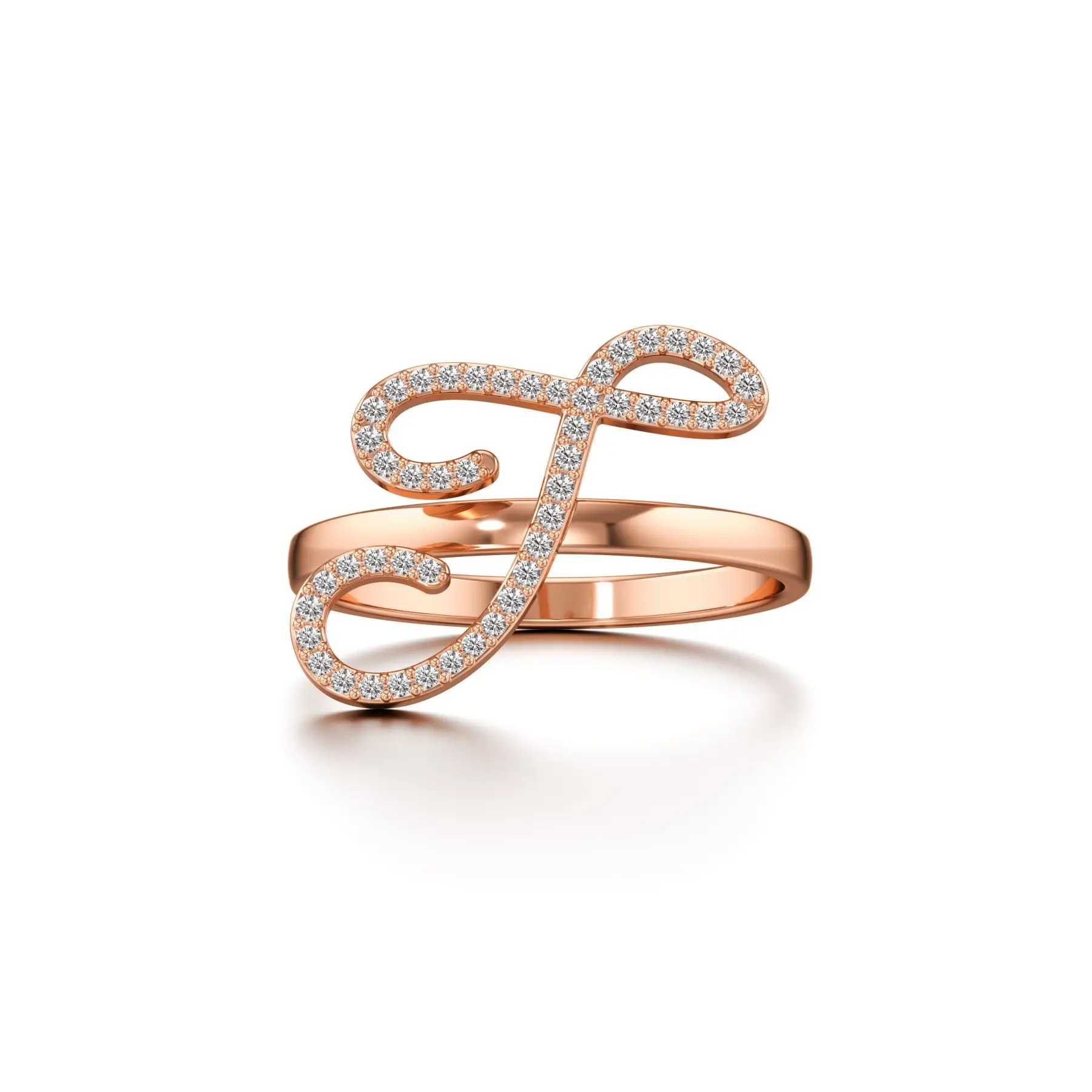 Swanky J Diamond Ring in Rose 10k Gold