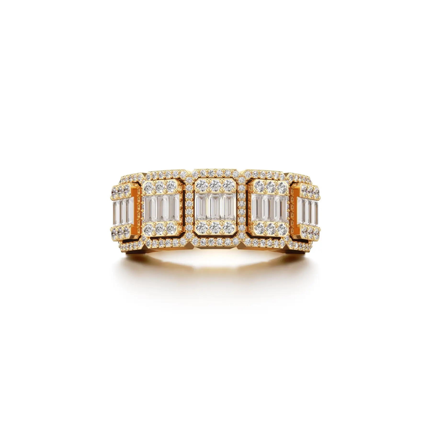 Triumphant Shimmer Diamond Ring in Yellow 10k Gold