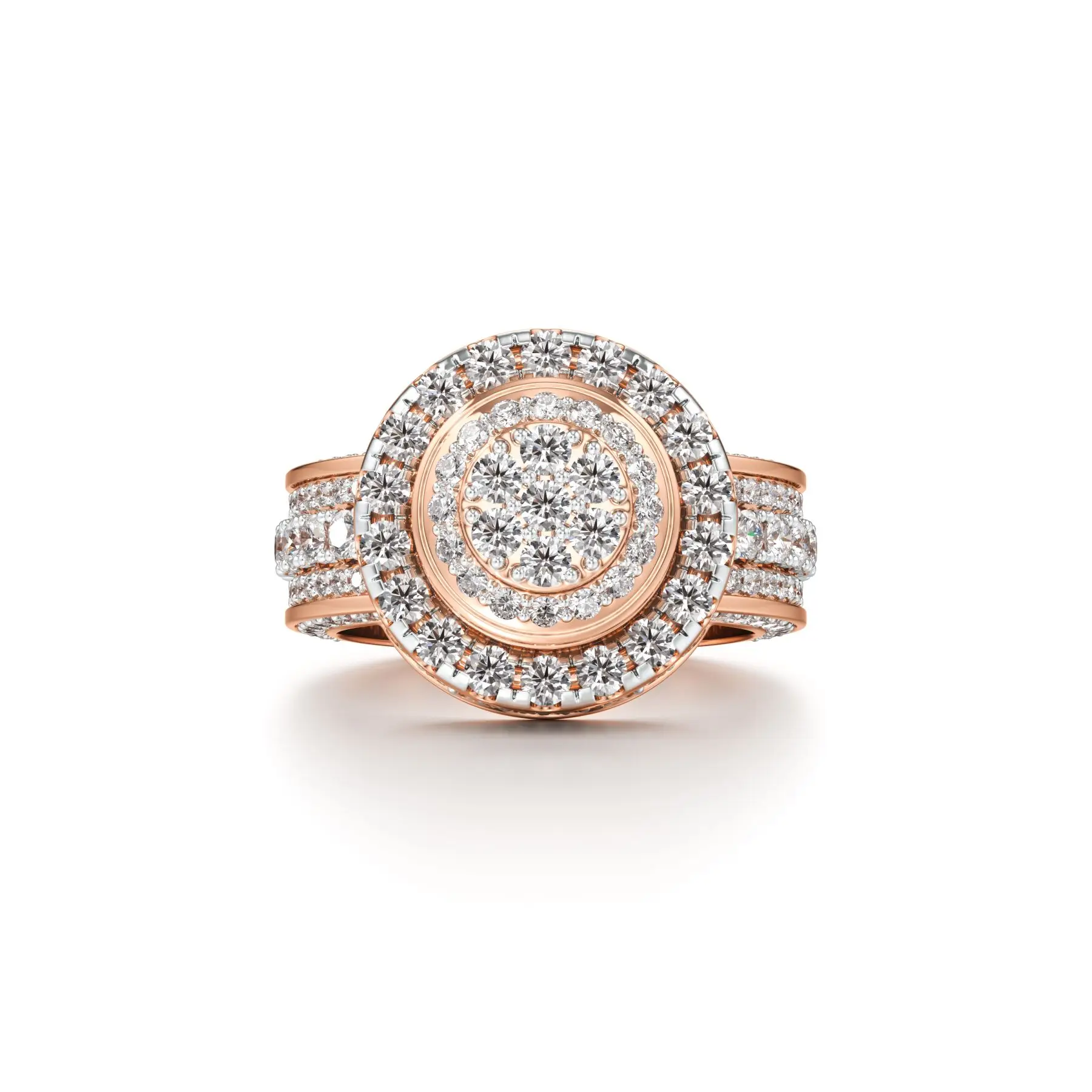 Stunning Protruding Diamond Ring in Rose 10k Gold