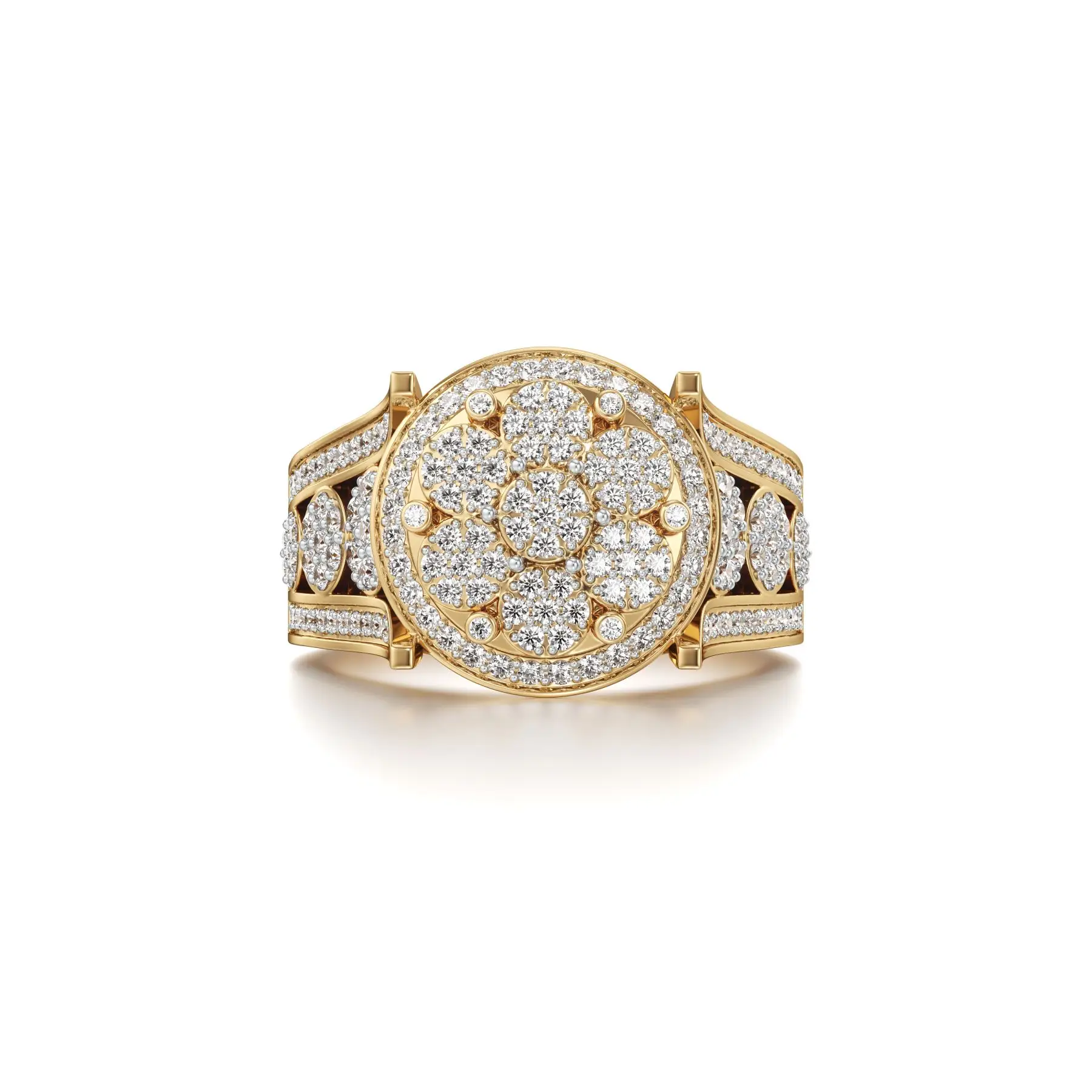 Brilliant Cluster Diamond Ring in Yellow 10k Gold