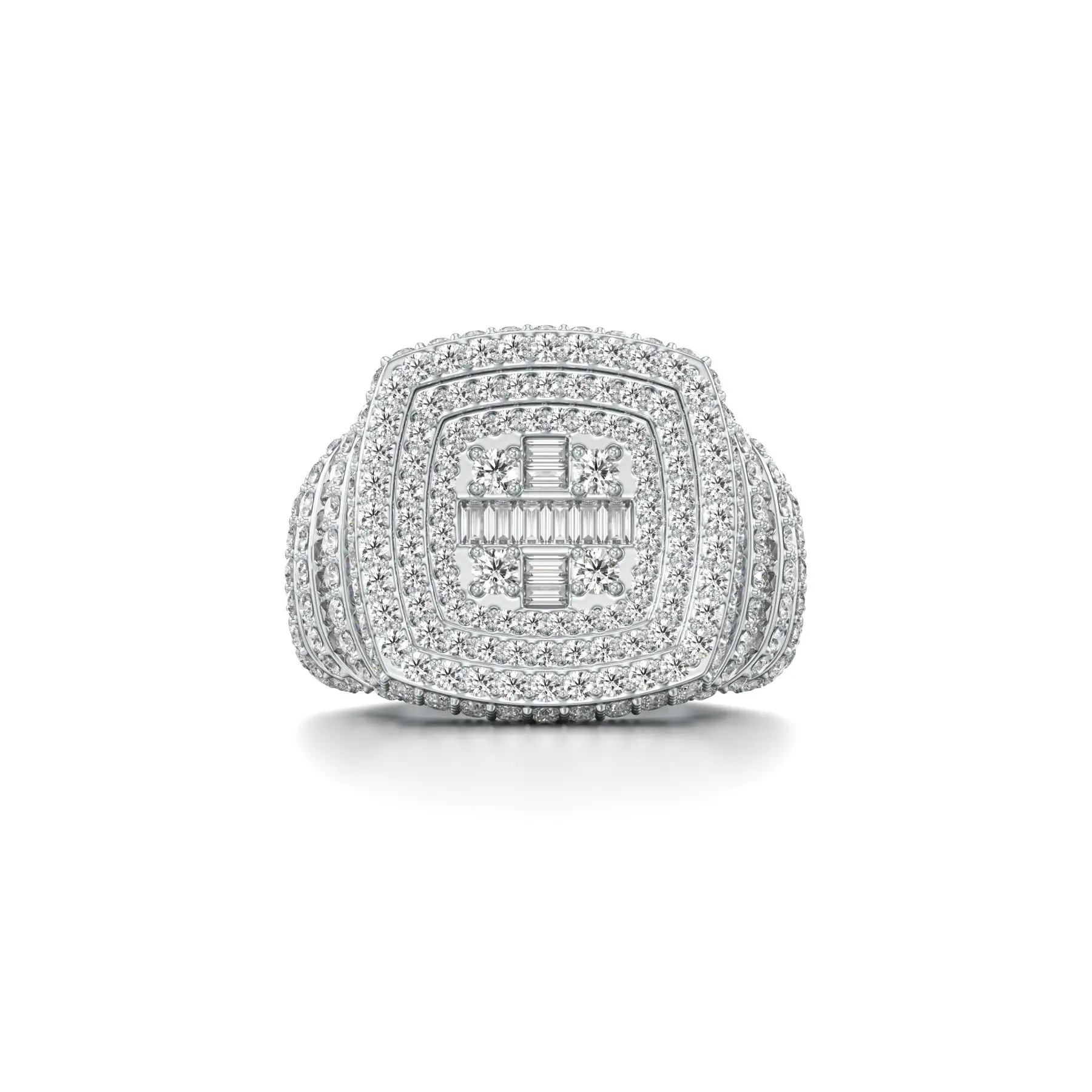 Blingy Beveled Diamond Ring in White 10k Gold