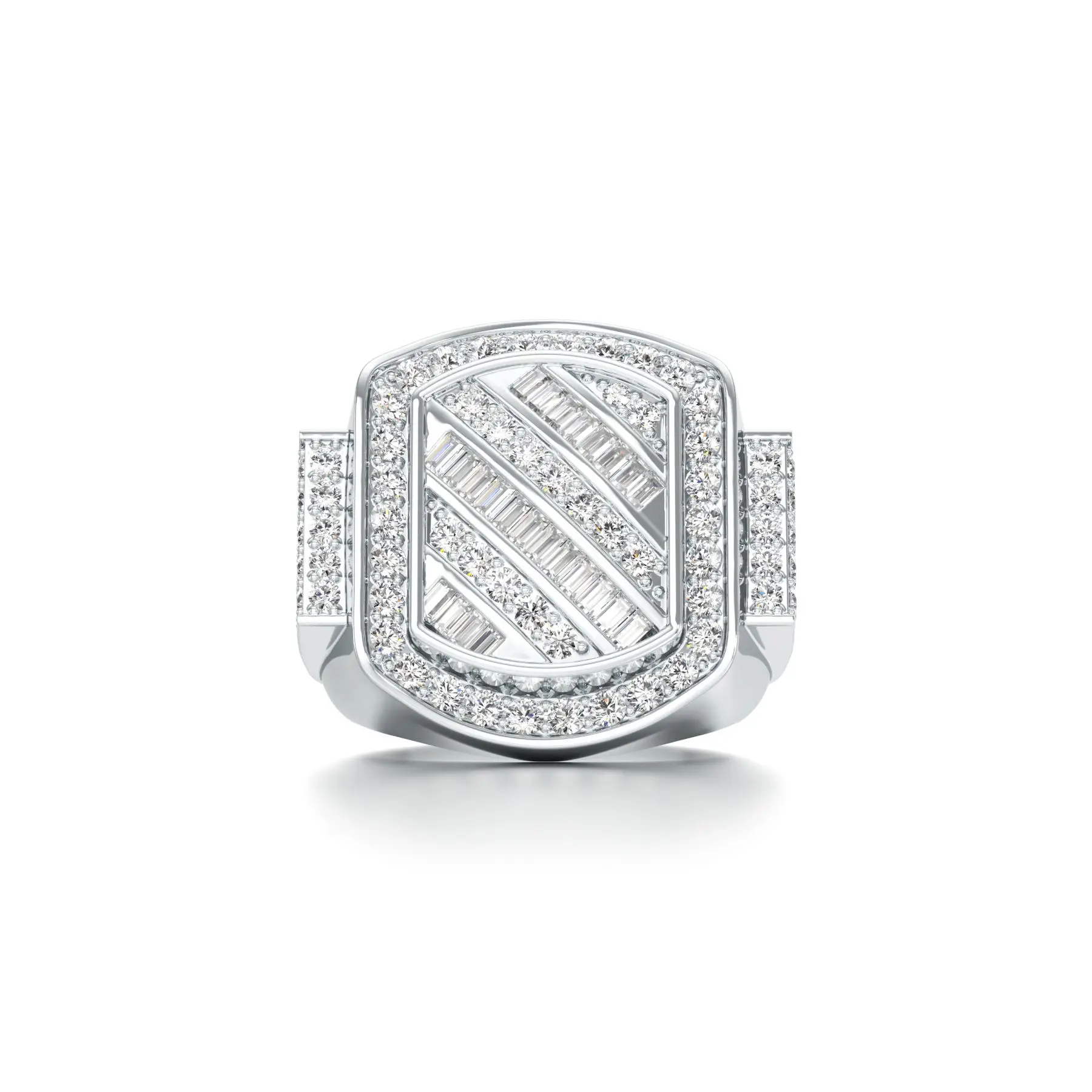 Direction Glitter Diamond Ring in White 10k Gold