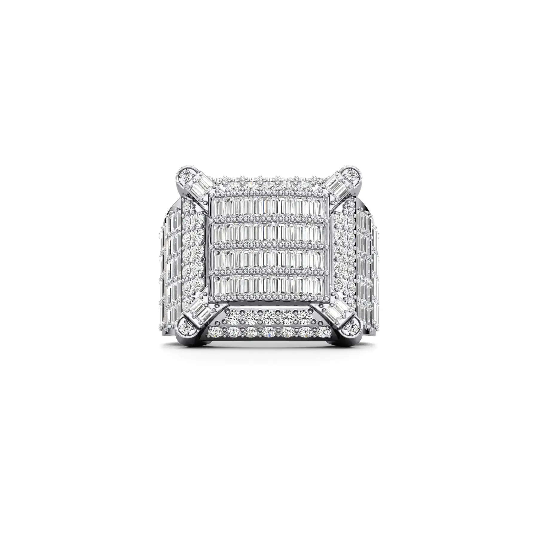 Rap Icon Diamond Ring in White 10k Gold