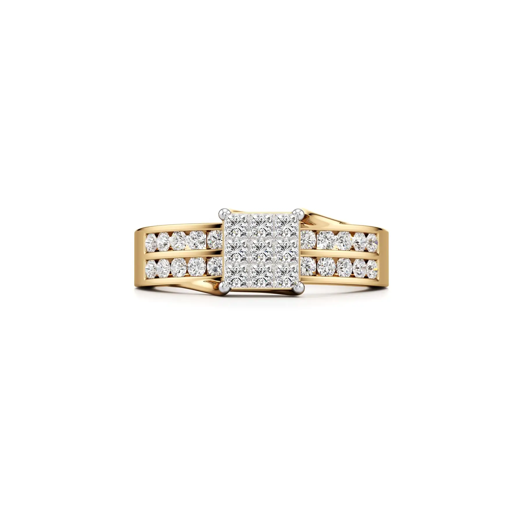 Icy Queen Diamond Ring in Yellow 10k Gold
