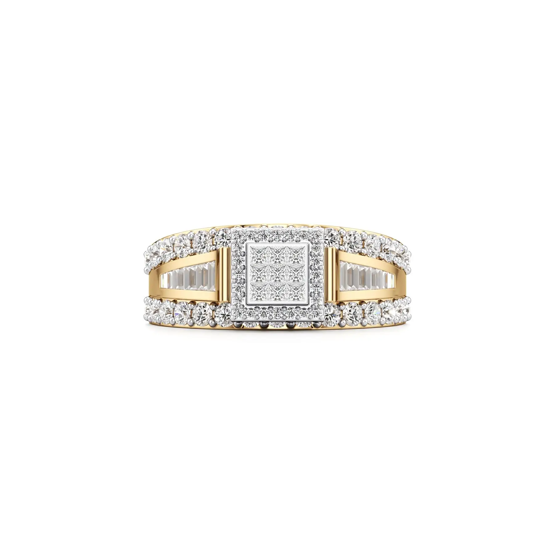 Frostfire Elegance Diamond Ring in Yellow 10k Gold